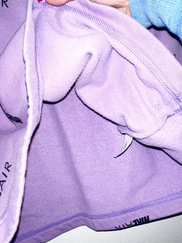 Nike Air purple cotton blend crop long sleeve spell out women's crewneck - Image 8