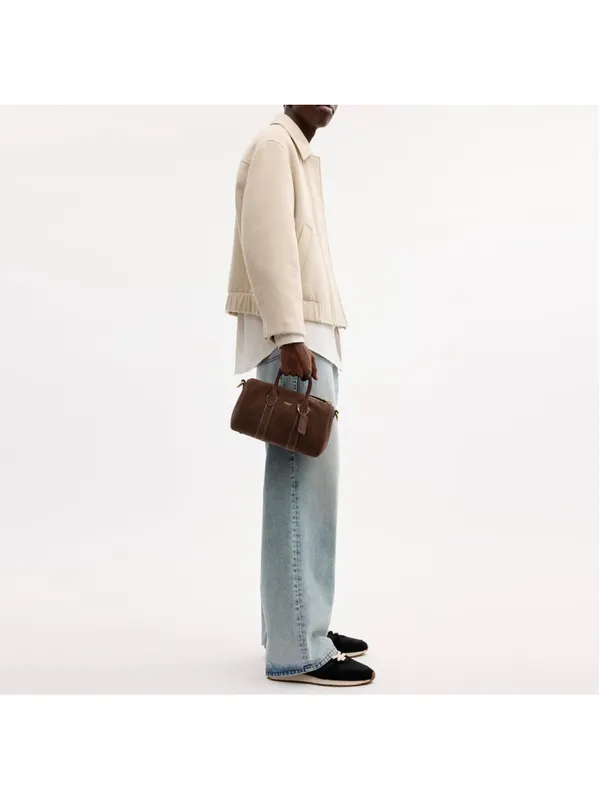 NEW Coach Compass 25 Suede Satchel Chocolate Brown Crossbody CFA51 NWT - Image 5