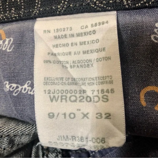 Wrangler Q-Baby Jeans Juniors 9/10 x 32 Used WRQ20DS - Image 9