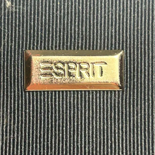 Vintage Esprit Navy Blue Ribbed Fabric Shoulder Bag Y2K 90s Minimalist - Image 4