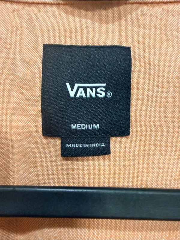 Vans McMillian Orange Cotton Crop Boxy Button Down Short Sleeve Shirt Size M - Image 5