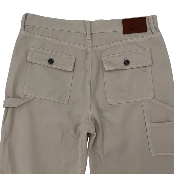 Hidden Los Angeles Cream Ivory Wide Leg Cargo Painter Pants Jeans Utility Sz 31 - Image 7