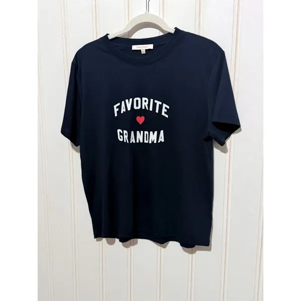 Favorite Daughter Favorite Grandma Graphic Tee Navy Blue Short Sleeve Medium - Image 2