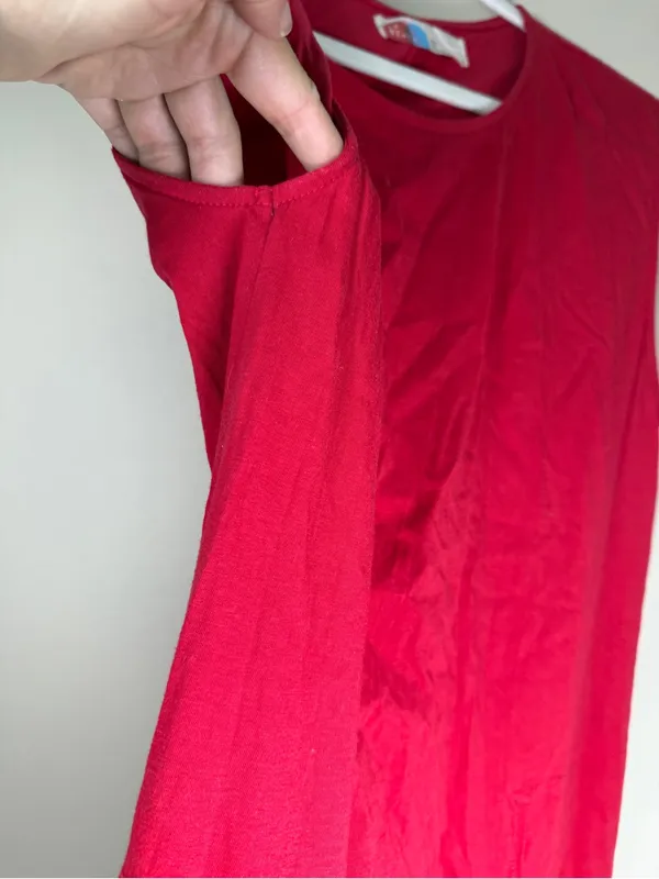 Free People Beach Red Cotton Maxi Dress with twist strap and pockets - Image 8