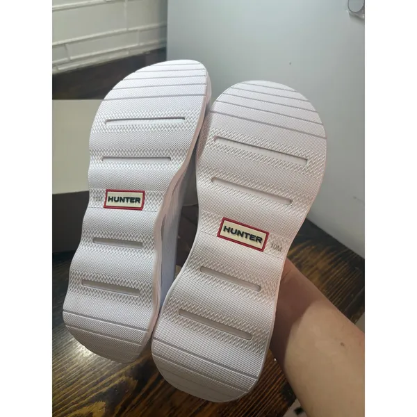 Hunter White Geneva Slip On‎ Sandals Size 10 - Image 6