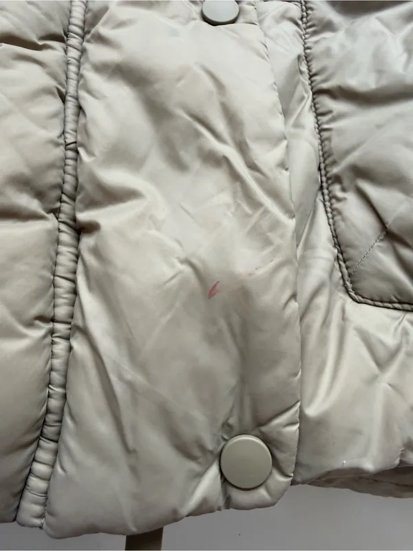Zara Beige Puffy Coat Size Medium - Image 5
