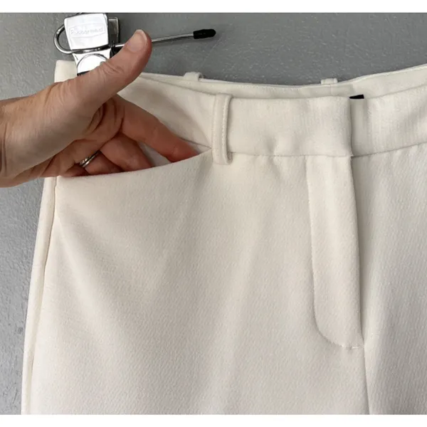 Worthington Dress Pants Size 6 Slim Fit White Ankle Ponte Trousers Office Career - Image 3