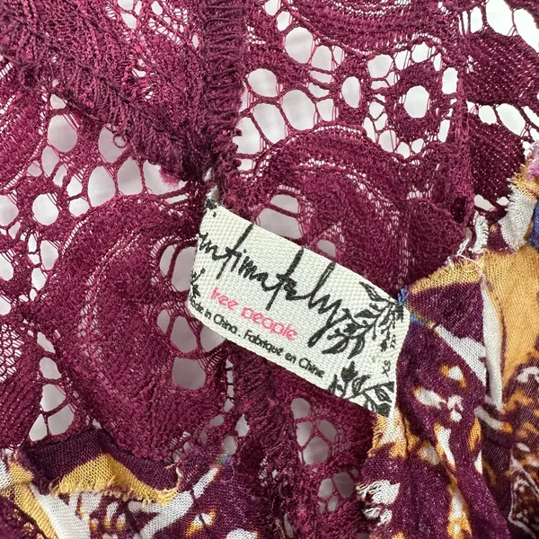 Intimately Free People Size XS Sleeveless Slip Dress Purple‎ Lace Floral Print - Image 5