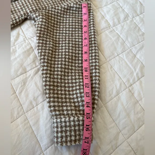 Forever 21 Brown & Cream Brushed Houndstooth Longline Shacket - Small - Image 8