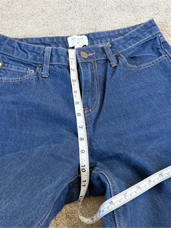 Kate Spade X Target Women’s High Rise Straight Leg Wide Cuff Jeans Dark Wash 6 - Image 12
