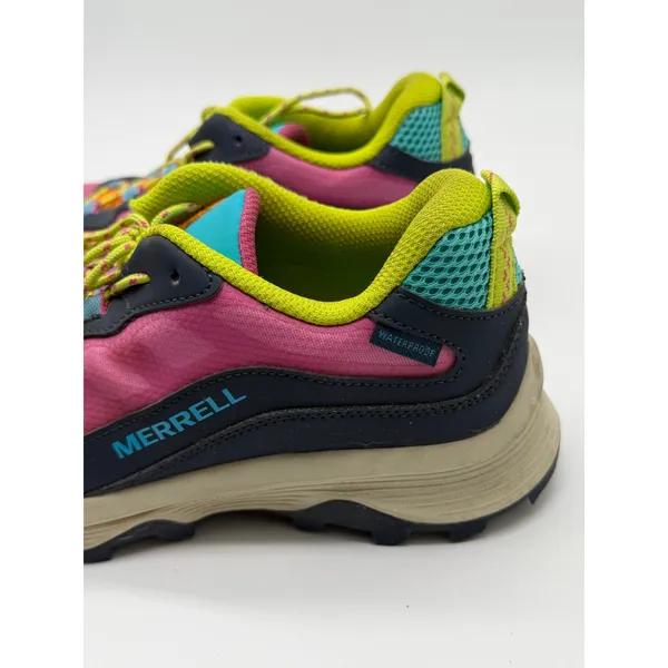 Merrell Waterproof Hiking Shoes Women 6 Pink Navy Neon Trail Sneakers - Image 6