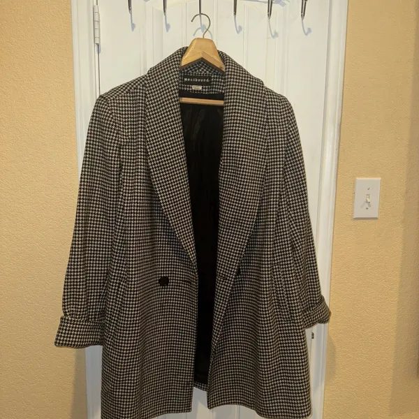 Westbound Houndstooth Pea Coat Sz 12 Wool Blend Exclusively Made For Dillard’s - Image 2
