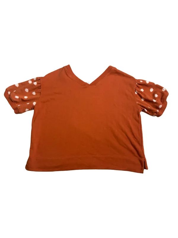 Daily Practice Orange Crop Puff Sleeve Top - Image 2
