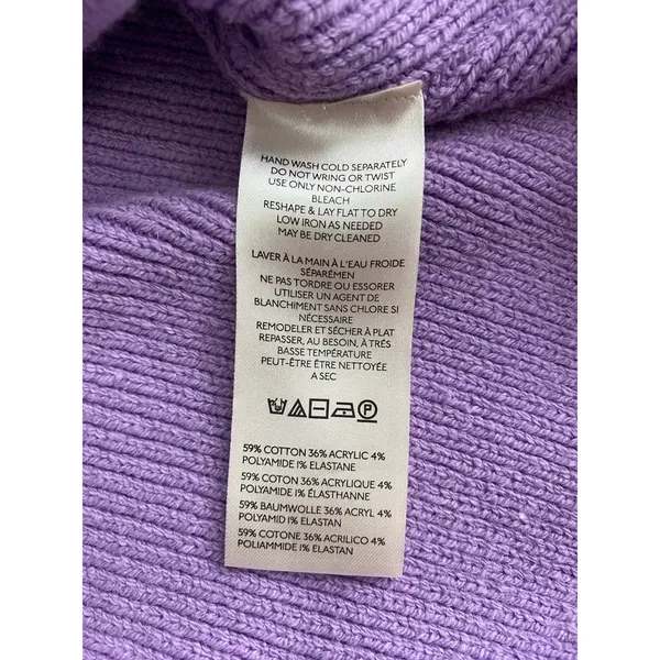Free People Purple Ribbed Knit Oversized Balloon Sleeve Sweater M - Image 6