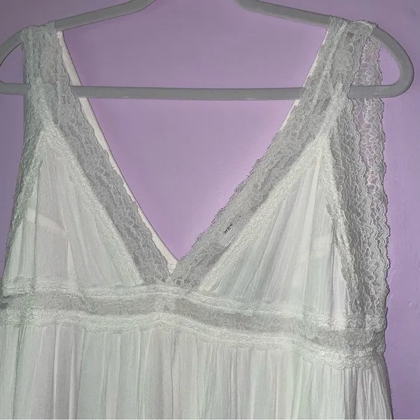 NEW Hayson Size L White Lace Trim Babydoll Tank Top 90s Y2K Cottage Fairy - Image 2