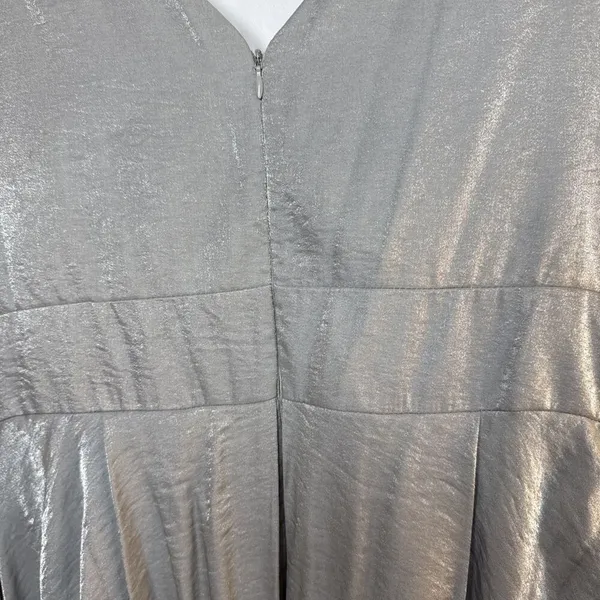 Midnight Velvet Silver Sleeveless MIDI Dress Preowned Size 12 - Image 14