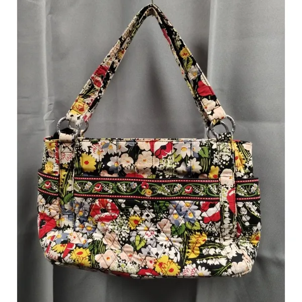 Vera Bradley Women's Black/Multicolor Shoulder Bag Size M SKU 2054 - Image 2