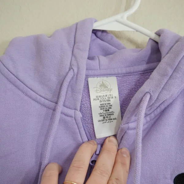 Disney Parks Walt Disney World Mickey Mouse Zip Up Hoodie Purple Women Large - Image 4