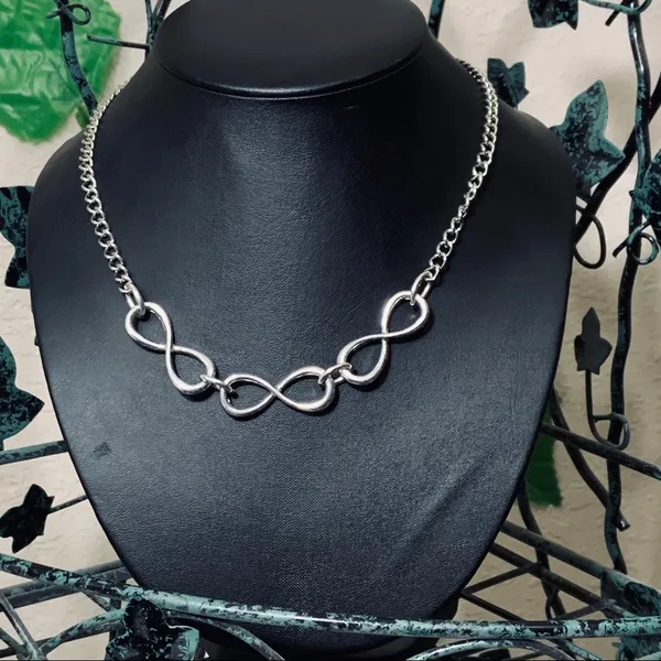 Triple Infinity Statement Necklace New - Image 3