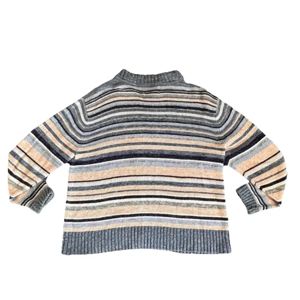 Heirloom Collectibles Fair Isle Cardigan Sweater Women's Lg. Blue Beige Zip Up‎ - Image 6