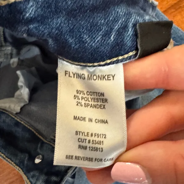 Flying Monkey Dark Wash Straight Leg Jeans Size 25 - Image 5