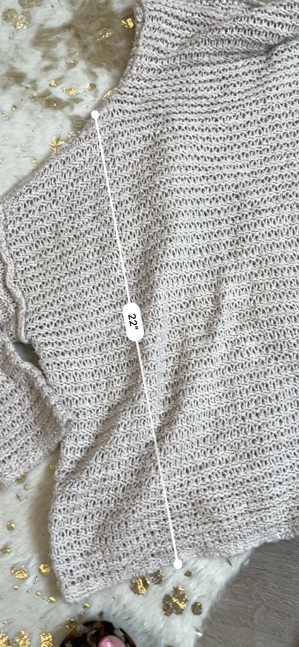Aerie Beige Open Knit Turtleneck Sweater - Image 3
