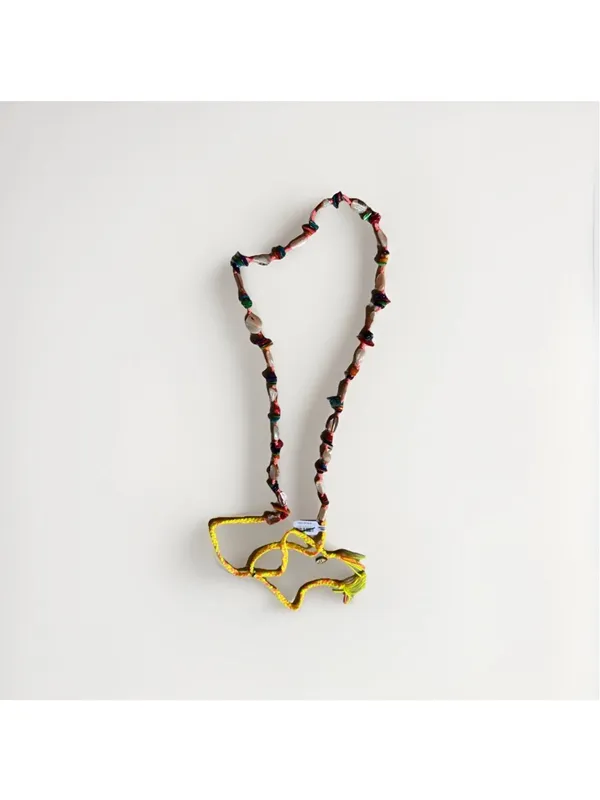 The Free People Ariana Ost At The Market Necklace Neon Yellow/Pink NWT - Image 3