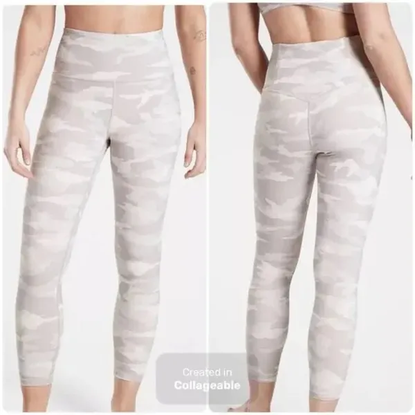 Athleta‎ Light Grey Camo Print Elation 7/8 Leggings - Image 2