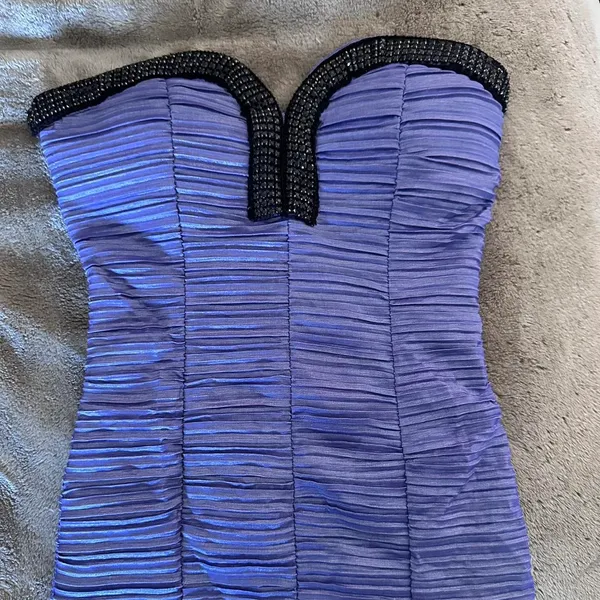 Vintage Y2K purple rhinestoned strapless mini dress - Image 2