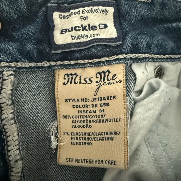 MISS ME Denim Easy Boot Thick Stitch Bling Studded Pockets Blue Jeans Size 29 - Image 11