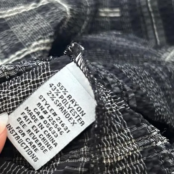 Habitat Black White Chunky Button Plaid Textured Jacket Cardigan Top Size L - Image 6