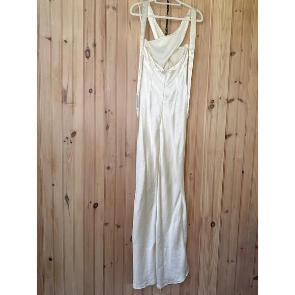 Lulus Start of Forever Ivory Halter Mermaid Maxi Dress Wedding Elegant Medium - Image 7