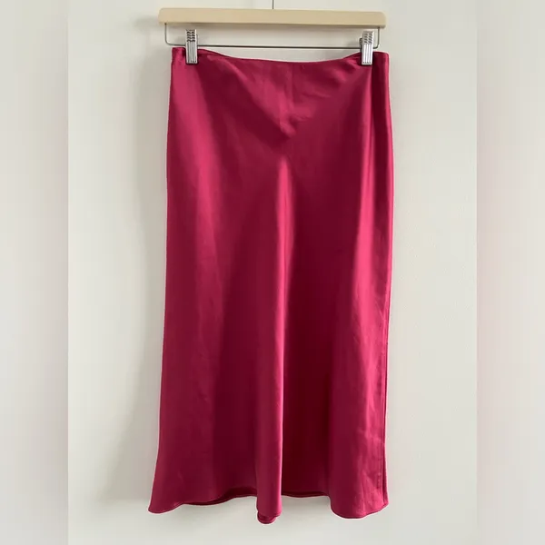 Club Monaco Fuchsia Midi Skirt Size 4 - Image 5