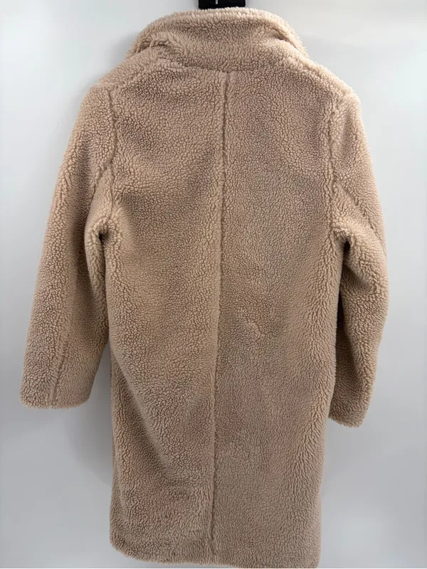 ZADIG & VOLTAIRE Teddy Mint Coat Cream Sherpa Shearling Long Beige size xs - Image 11