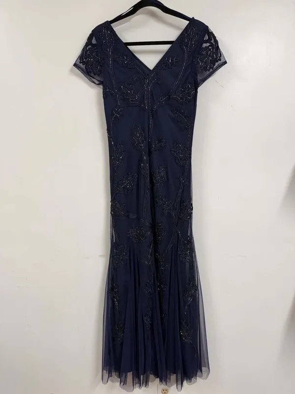 MARINA B Beaded V-Neck Gown Size 6 - Image 3