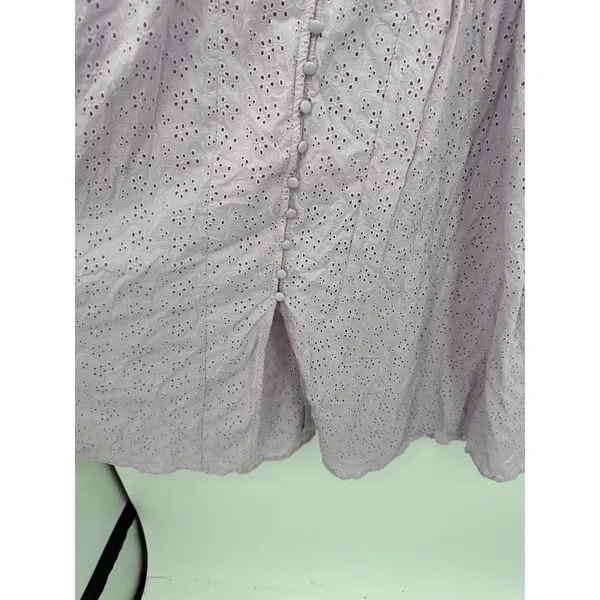 Miami Womens Lavender Purple Maxi Dress Size L‎ NWT Button Down Eyelet Coquette - Image 6