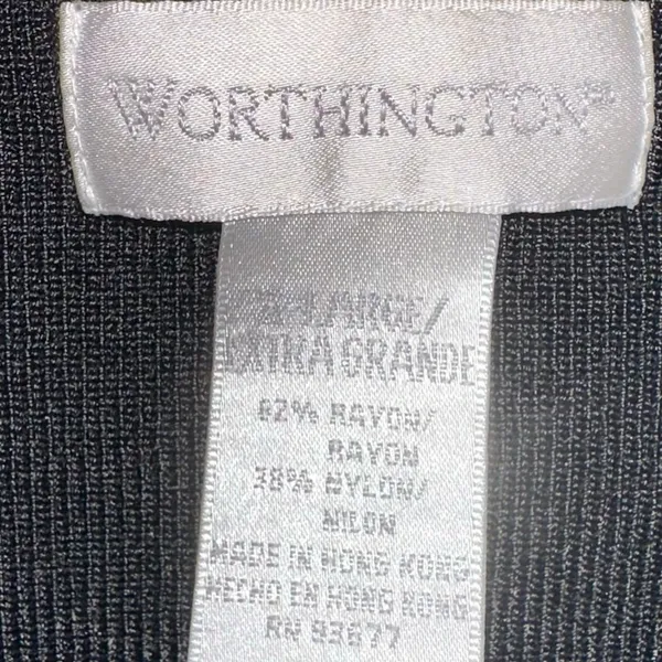 Worthington‎ XL Black Cardigan Sweater Button Front Lightweight Classic Workwear - Image 3
