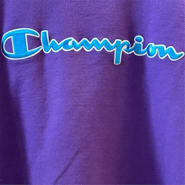 Champion Women's Large‎ Purple Crewneck Sweatshirt Spell Out Logo - Image 3