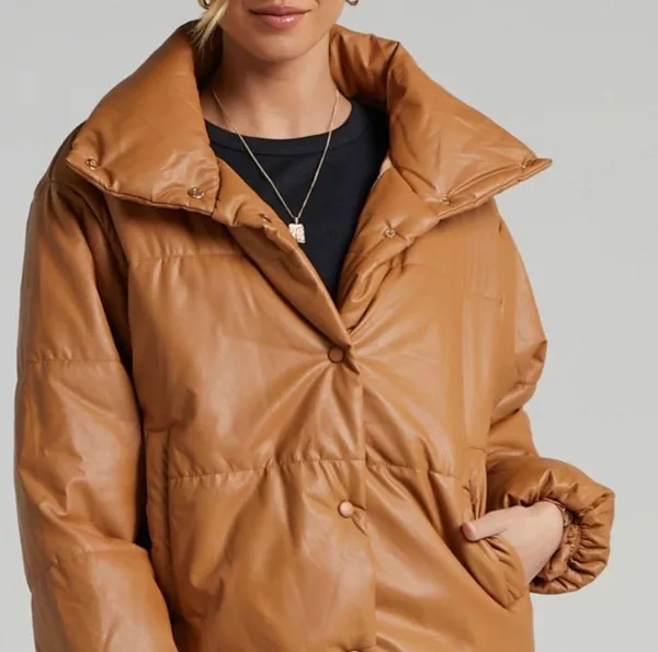 Princess Polly lioness faux leather puffer jacket - Image 2