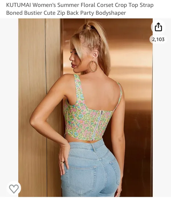 Corset Floral Top Multi Size XS - Image 2
