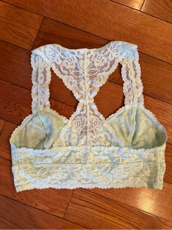 Free People Intimately Galloon Lace Racerback Bralette - Mint Green M NWOT - Image 4