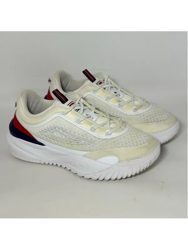 Women's Fila Disruptor Energized Lace Up Sneakers Size 8.5 White Red Blue - Image 11