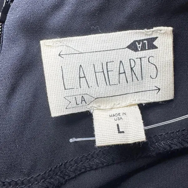 NWT LA Hearts by PACSUN VTG 2010s Black A-Line Open-Back Halter Jumpsuit — LARGE - Image 2