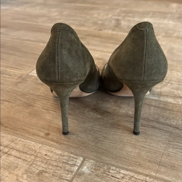 Jimmy Choo Patent Suede Black/Military 3” Heels - Image 7
