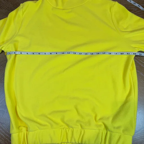 Dudley‎ Stephens Baldwin Mock Neck Turtleneck Sweatshirt Sunshine Yellow Medium - Image 7