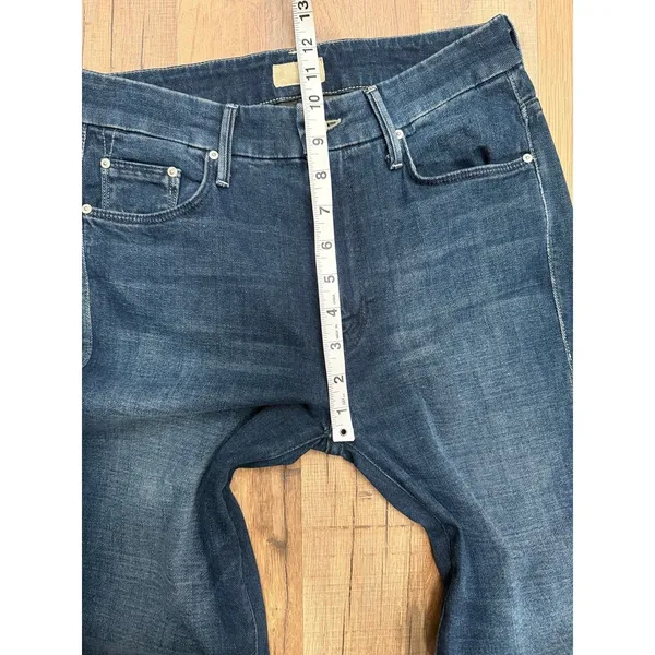 MOTHER Looker Ankle‎ Fray High Waist Jeans Dark Wash Women's 26 - Image 10