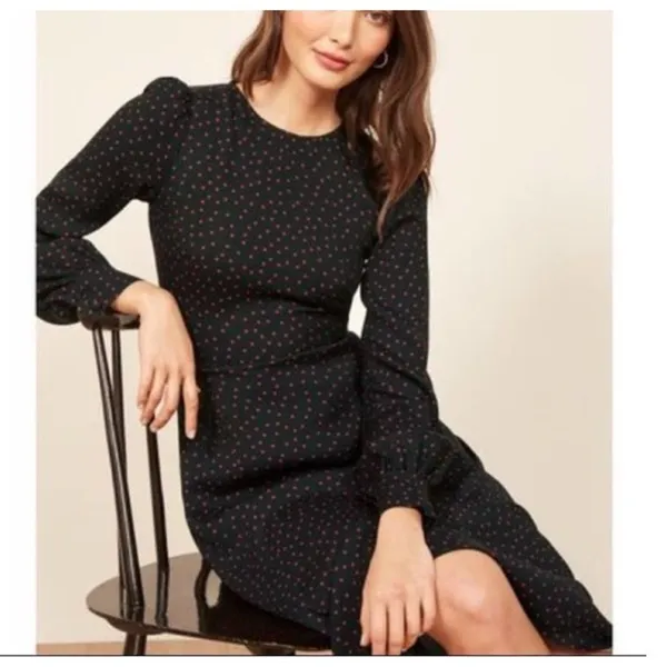 Reformation Josephine Polka‎ Dot Midi Dress Women's Size 0 Romantic - Image 10