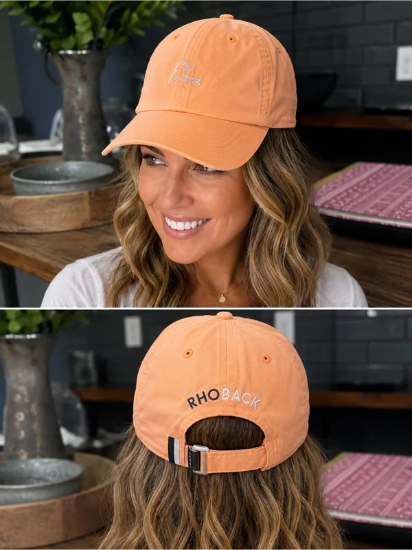 Rhoback The Poly Performance Hat Peach Adjustable Golf Running Cap Orange - Image 7