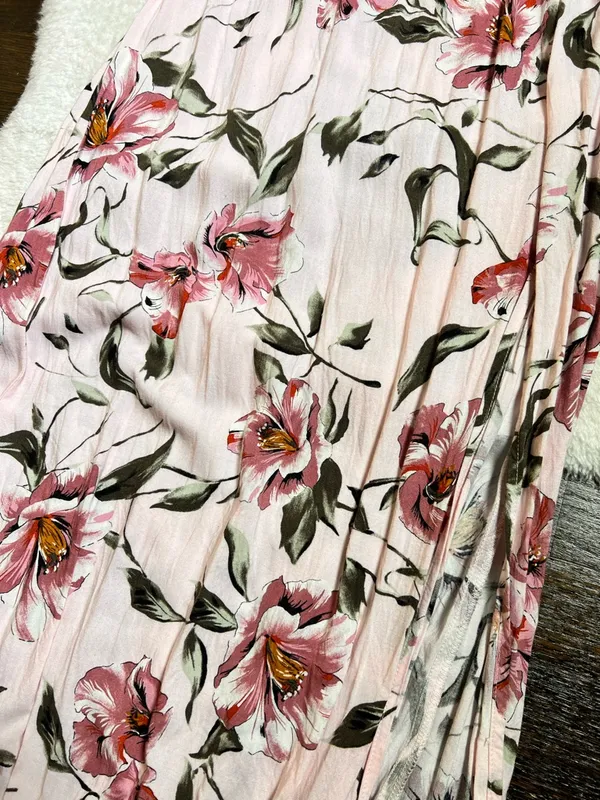 Forever 21 Pink Floral Strappy V Neck Maxi Dress Extra Small - Image 4