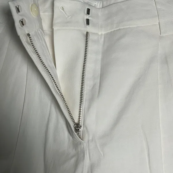 A.L.C. White Linen Blend‎ Pleated Tailored Trousers High Rise Dress Pants Size 0 - Image 6